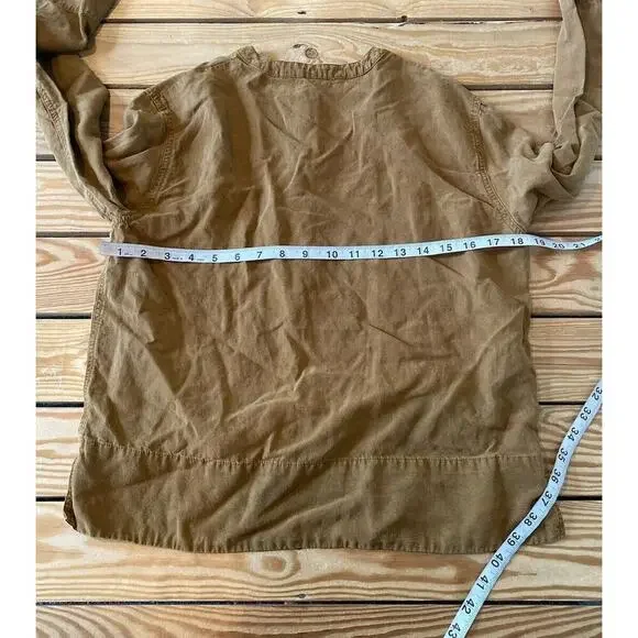 Zara 1/2 Button Long Sleeve Top Size Small Women’s Brown - Picture 7 of 8